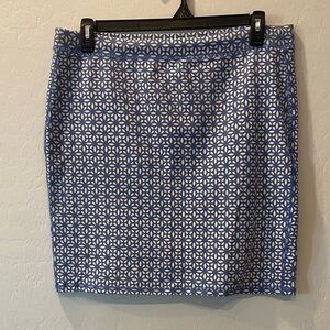 Old Navy Blue and White Geometric Pencil Skirt